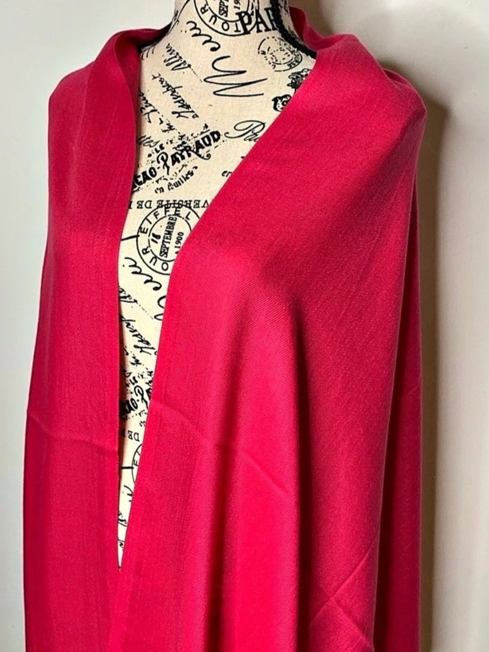 Red Cashmere Wrap - Picture 3 of 4